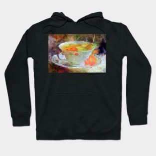 Autumn Leaf Teacup Impressionist Painting Hoodie